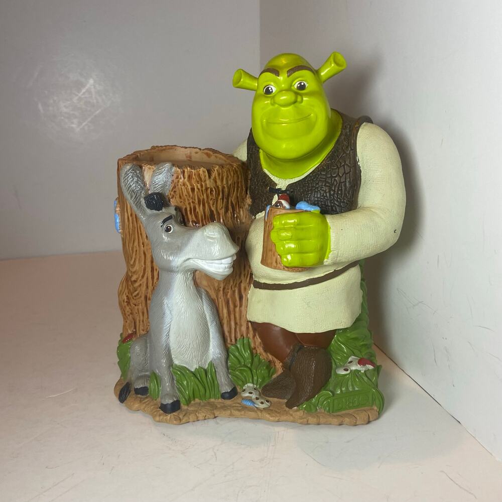 Vintage Shrek 2 Dixie 3 Oz Cup Holder Dispenser Donkey Plastic Figure 2004
